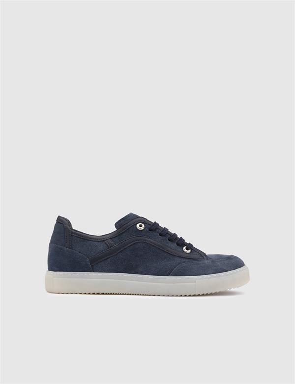 Alfredo Navy Blue Suede-Nappa Leather Men's Sneaker
