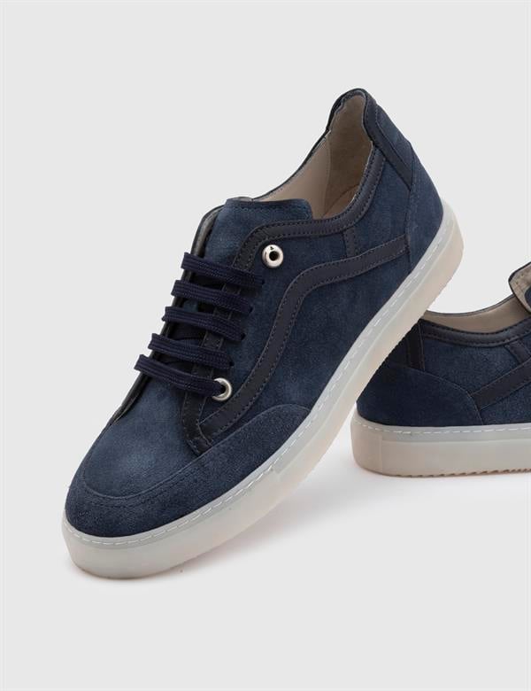 Alfredo Navy Blue Suede-Nappa Leather Men's Sneaker