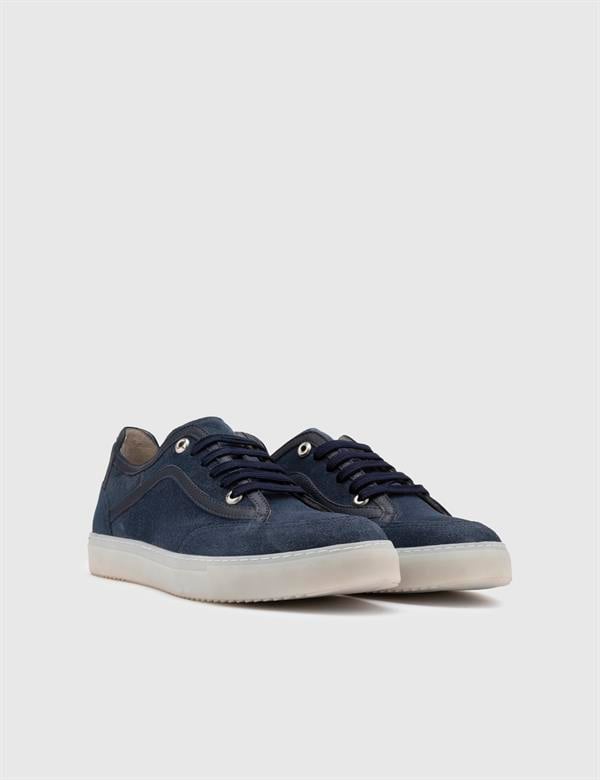 Alfredo Navy Blue Suede-Nappa Leather Men's Sneaker