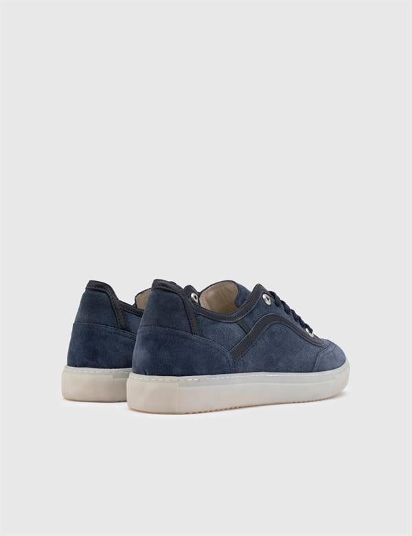 Alfredo Navy Blue Suede-Nappa Leather Men's Sneaker