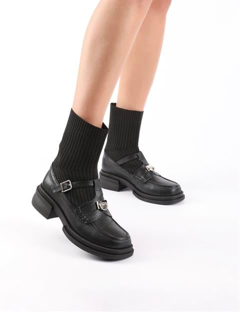 Alie Black Leather Women's Boot