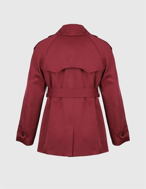 Alissia Burgundy Women's Trench Coat