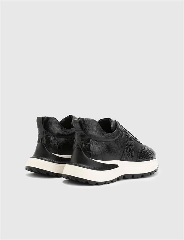 Alonso Black Floater Leather Men's Sneaker