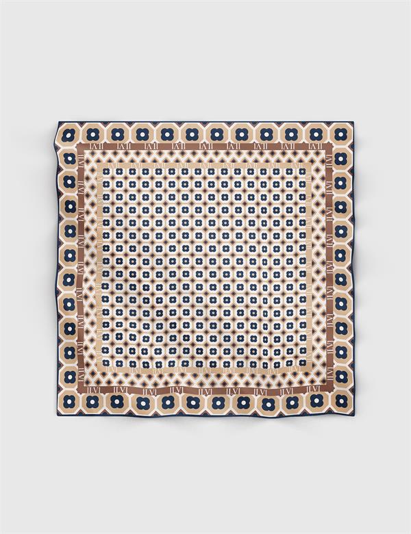 Altdorf Kadın Eşarp Lacivert Kahverengi Twill