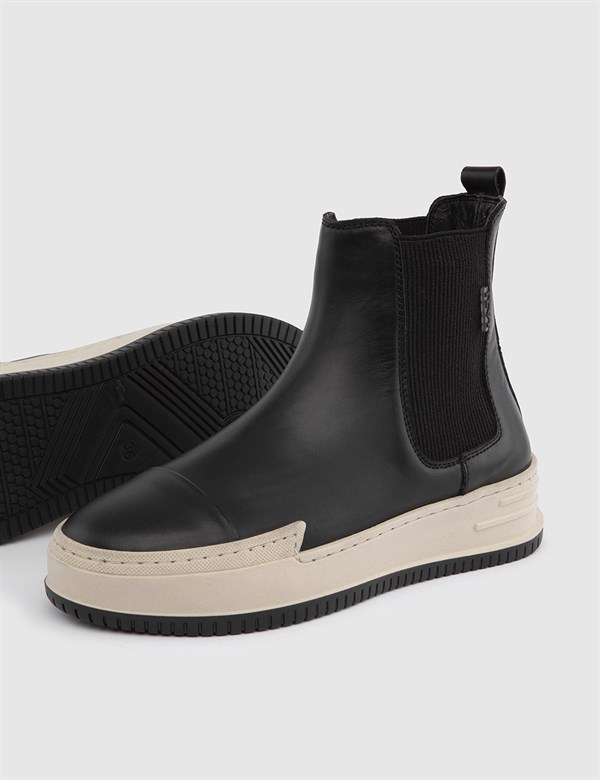 Anba Black Leather Women's Boot