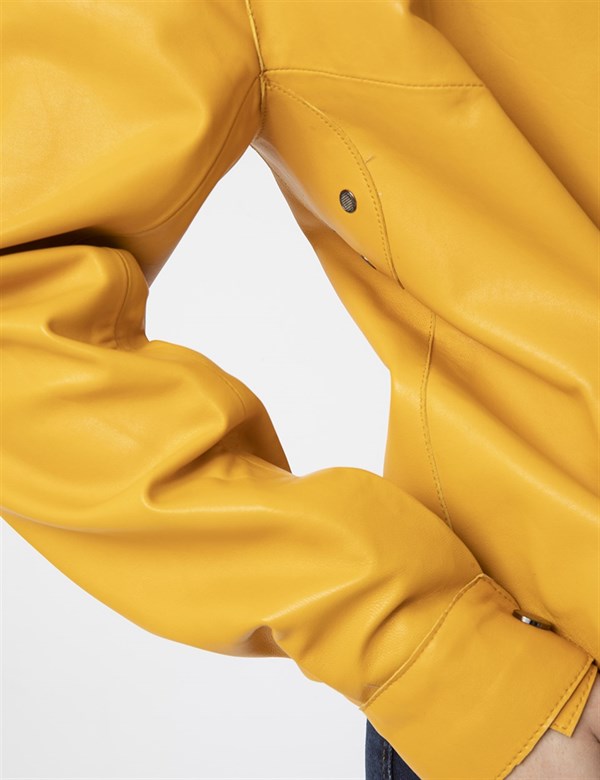 Ange Mustard Leather Women's Jacket