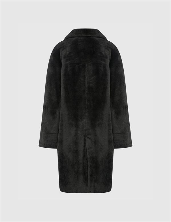 Anita Black Women's Coat with Black Fur