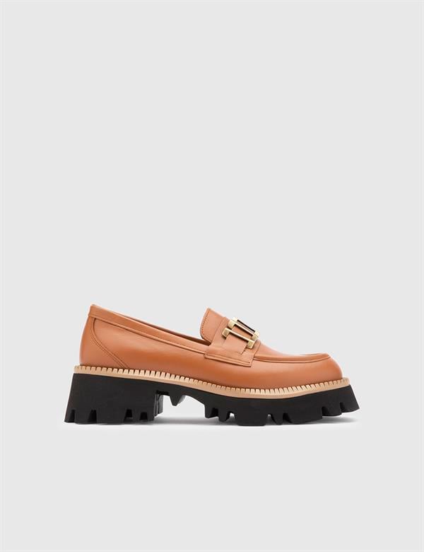 Anto Kadın Loafer Taba Deri