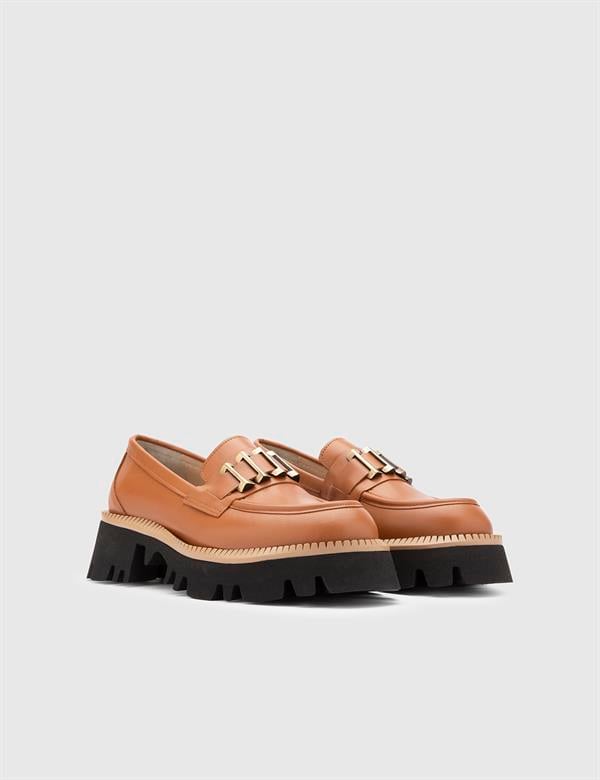 Anto Kadın Loafer Taba Deri