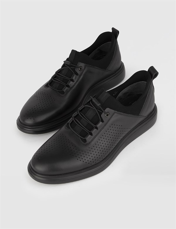 Antone Black Leather Men's Daily Shoe
