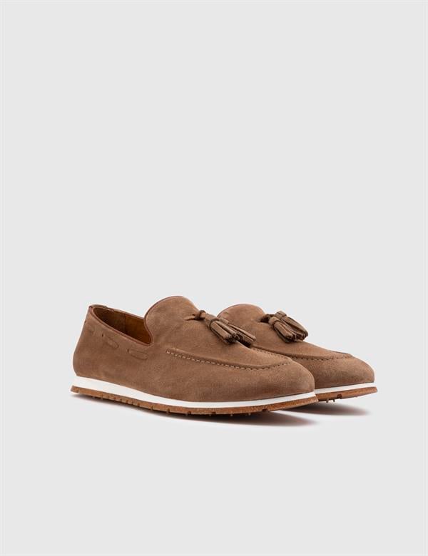 Antonio Saddle Brown Suede Leather Men's Loafer