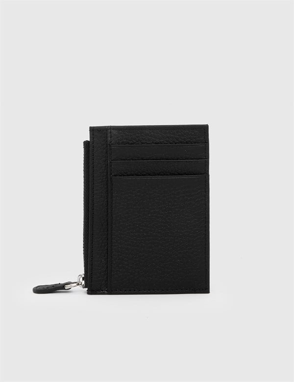 Arad Black Floater Leather Unisex Card Holder