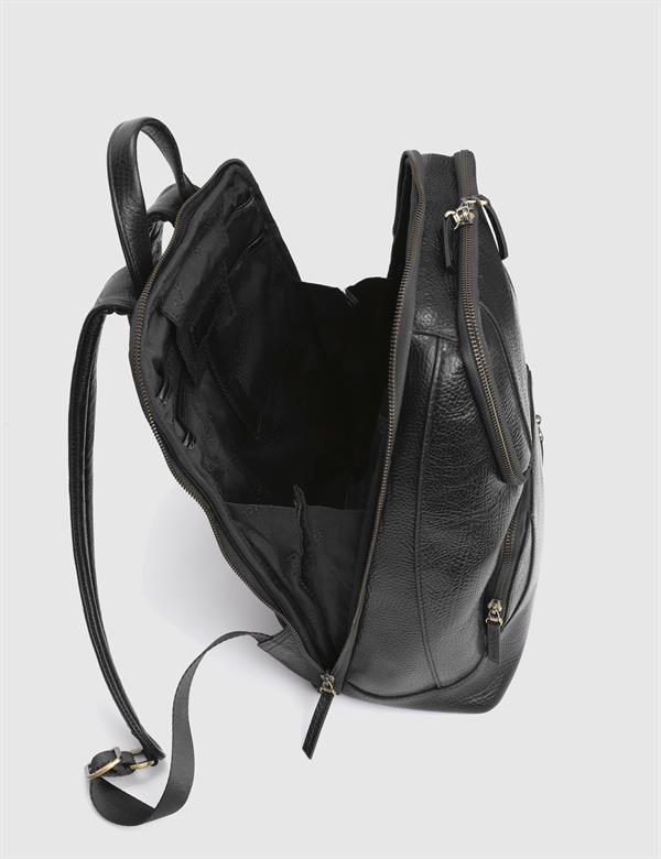 Ares Black Floater Leather Men's Backpack