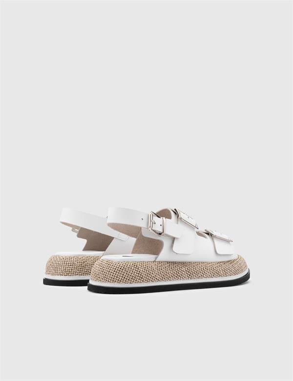 Arika White Leather Women's Sandal