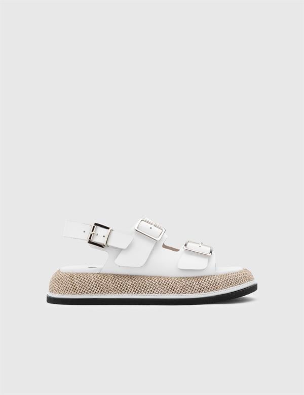 Arika White Leather Women's Sandal
