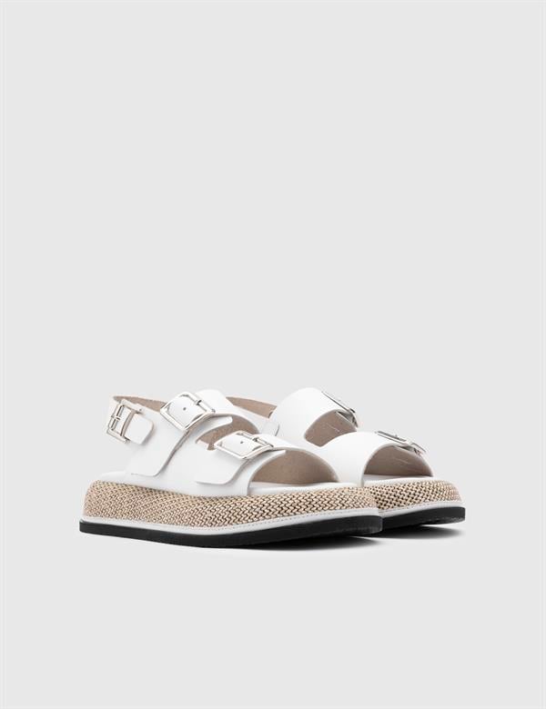 Arika White Leather Women's Sandal