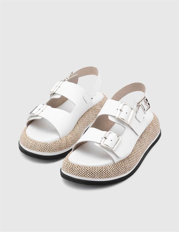 Arika White Leather Women's Sandal