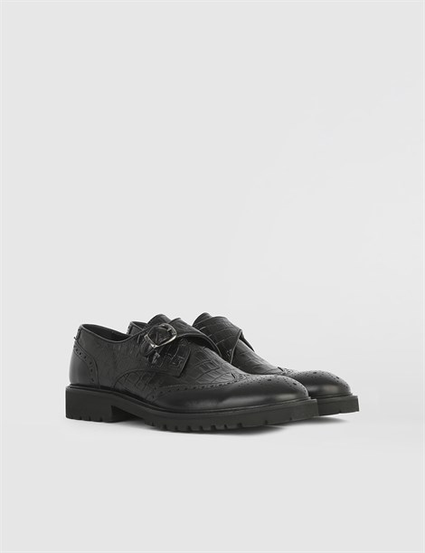 Arm Black Leather - Black Crocodile Men's Moccasin