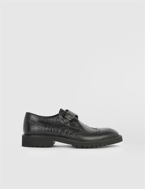 Arm Black Leather - Black Crocodile Men's Moccasin
