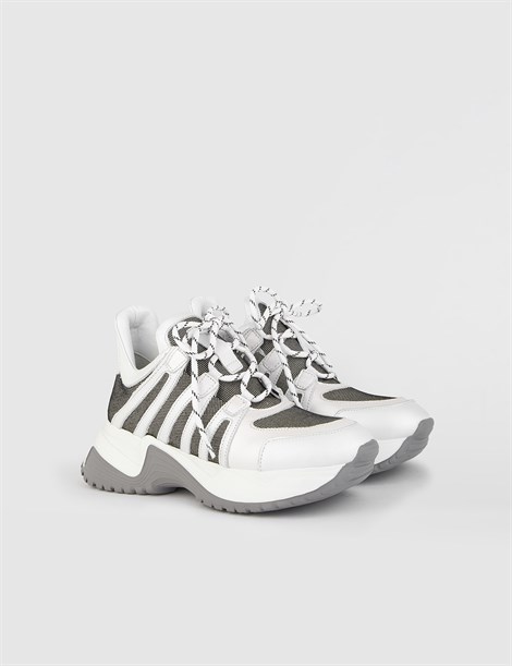 Arnella Powder Pink-White Leather Women's Sneaker