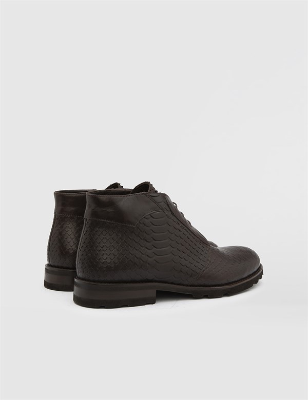 Avena Brown Printed Leather Men's Boot