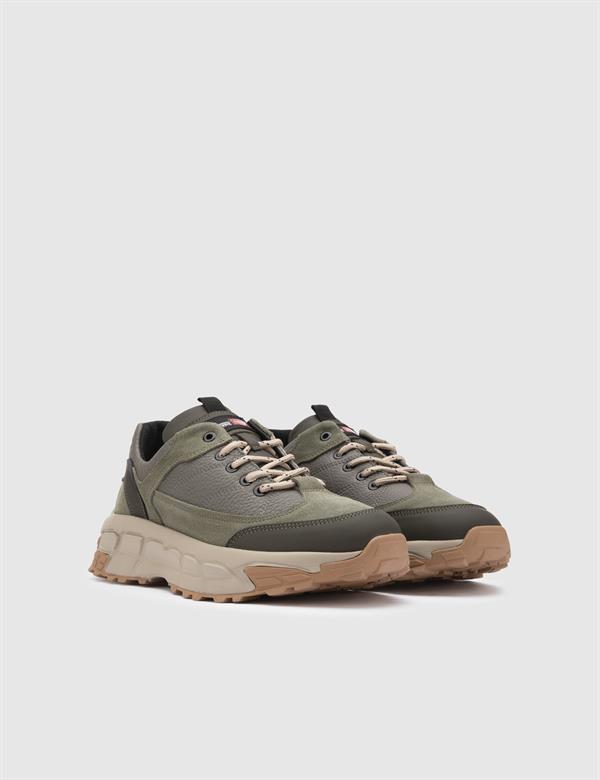 Avlod Khaki Suede-Khaki Leather Men's Sneaker