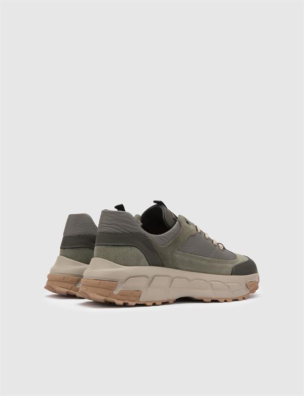 Avlod Khaki Suede-Khaki Leather Men's Sneaker