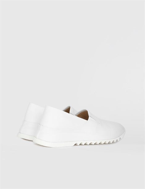 Babs White Leather Women's Ballerina (Sneaker?)