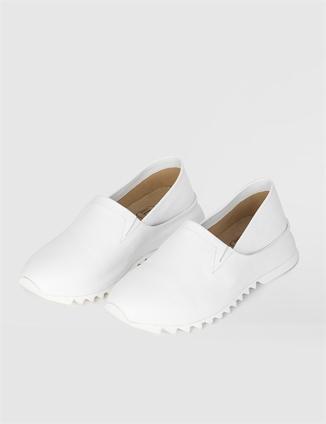 Babs White Leather Women's Ballerina (Sneaker?)
