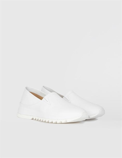 Babs White Leather Women's Ballerina (Sneaker?)