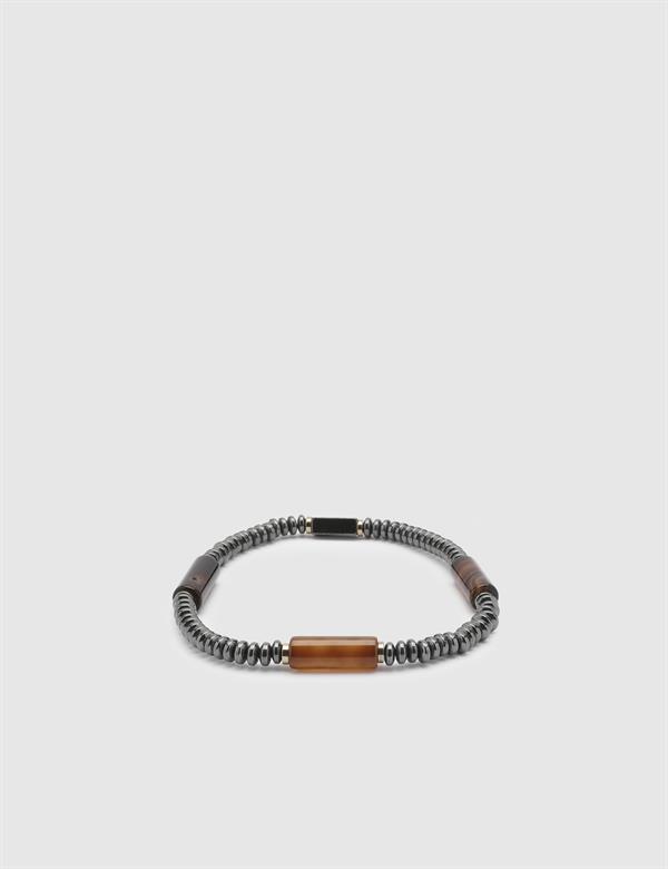 Baie Anthracite Natural Stone Men's Bracelet