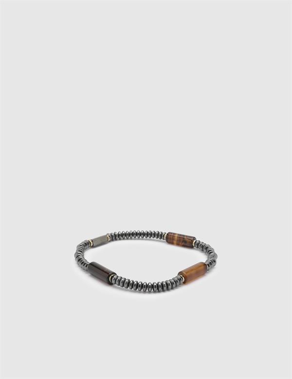Baie Anthracite Natural Stone Men's Bracelet