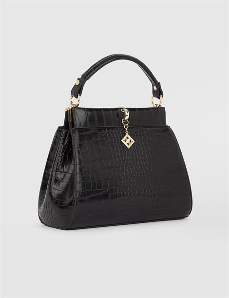 Balasi Black Crocodile Women's Handbag