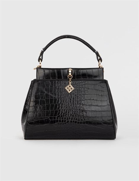 Balasi Black Crocodile Women's Handbag