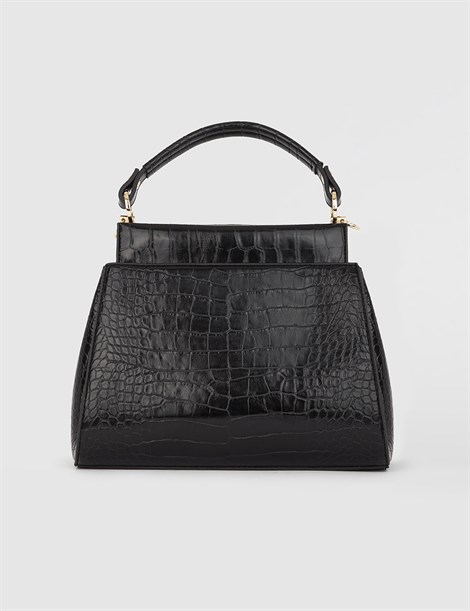 Balasi Black Crocodile Women's Handbag