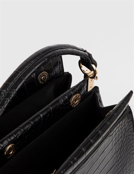 Balasi Black Crocodile Women's Handbag