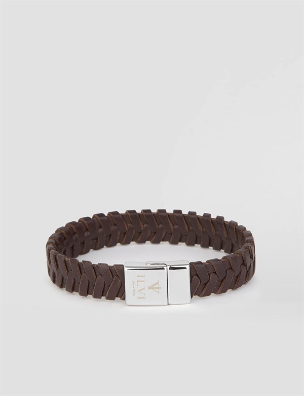 Banain Brown Leather Men's Bracelet - İLVİ