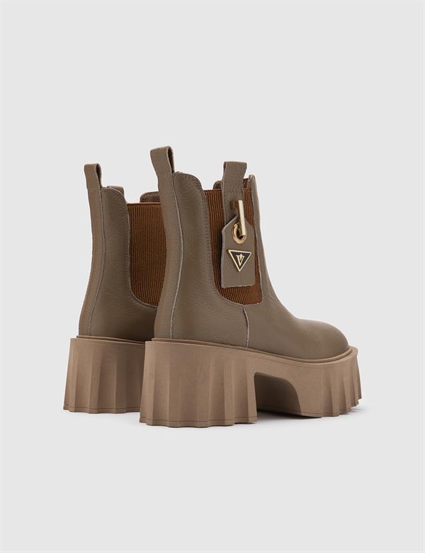 Barebra Mink Floater Leather Women's Heeled Boot