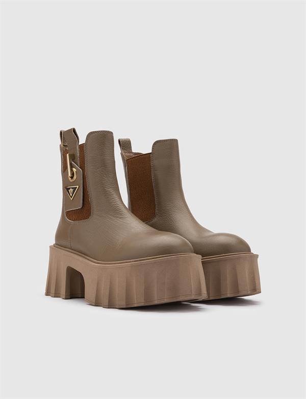 Barebra Mink Floater Leather Women's Heeled Boot
