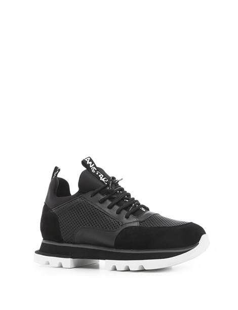 Barrıs Men's Sneaker Black Leather-Black Suede-Black Stretch