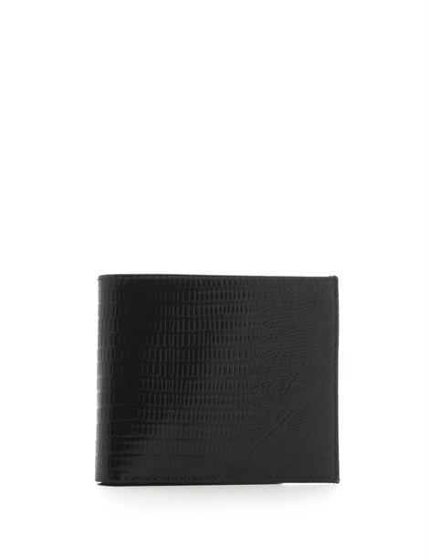 Basil Men's Wallet Black Printed Leather