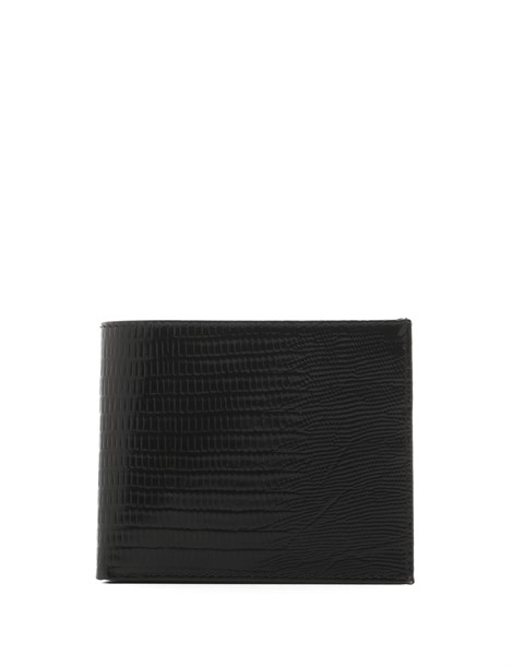 Basil Men's Wallet Black Printed Leather