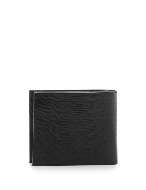 Basil Men's Wallet Black Printed Leather