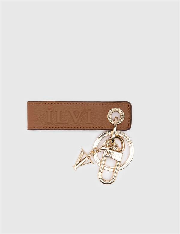 Bates Saddle Brown Floater Leather Unisex Keychain