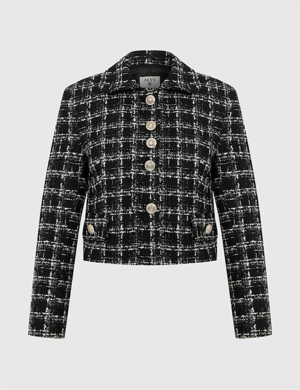 Bauer Black-White Women's Tweed Jacket