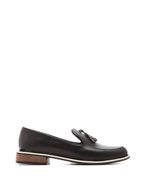 Benny Women's Moccasin Black Leather