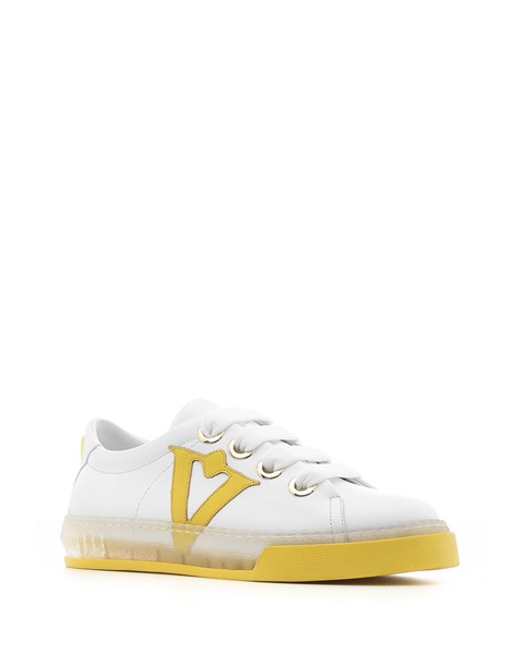 Bereza Women's Sneaker White Leather - Yellow
