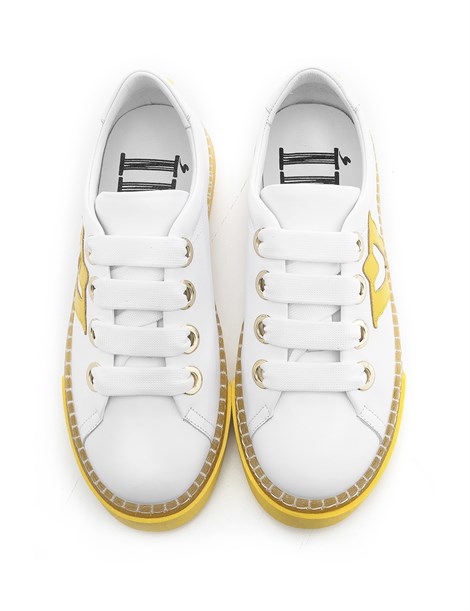 Bereza Women's Sneaker White Leather - Yellow