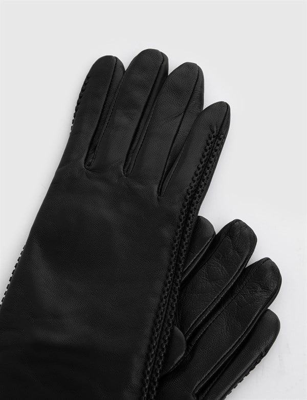 Bergdis Black Women's Leather Evening Gloves