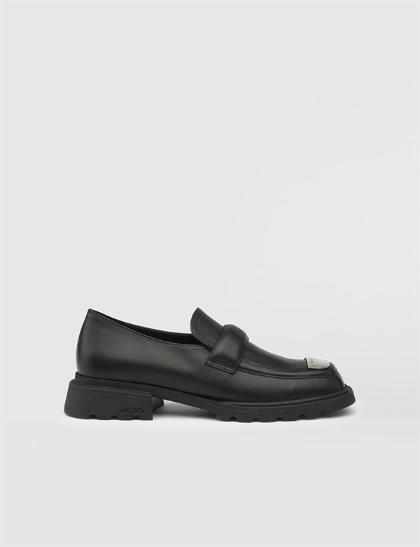 Berra Black Leather Women's Loafer